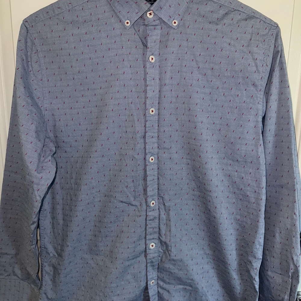 Original Penguin Blue Patterned Button Down Herit… - image 7